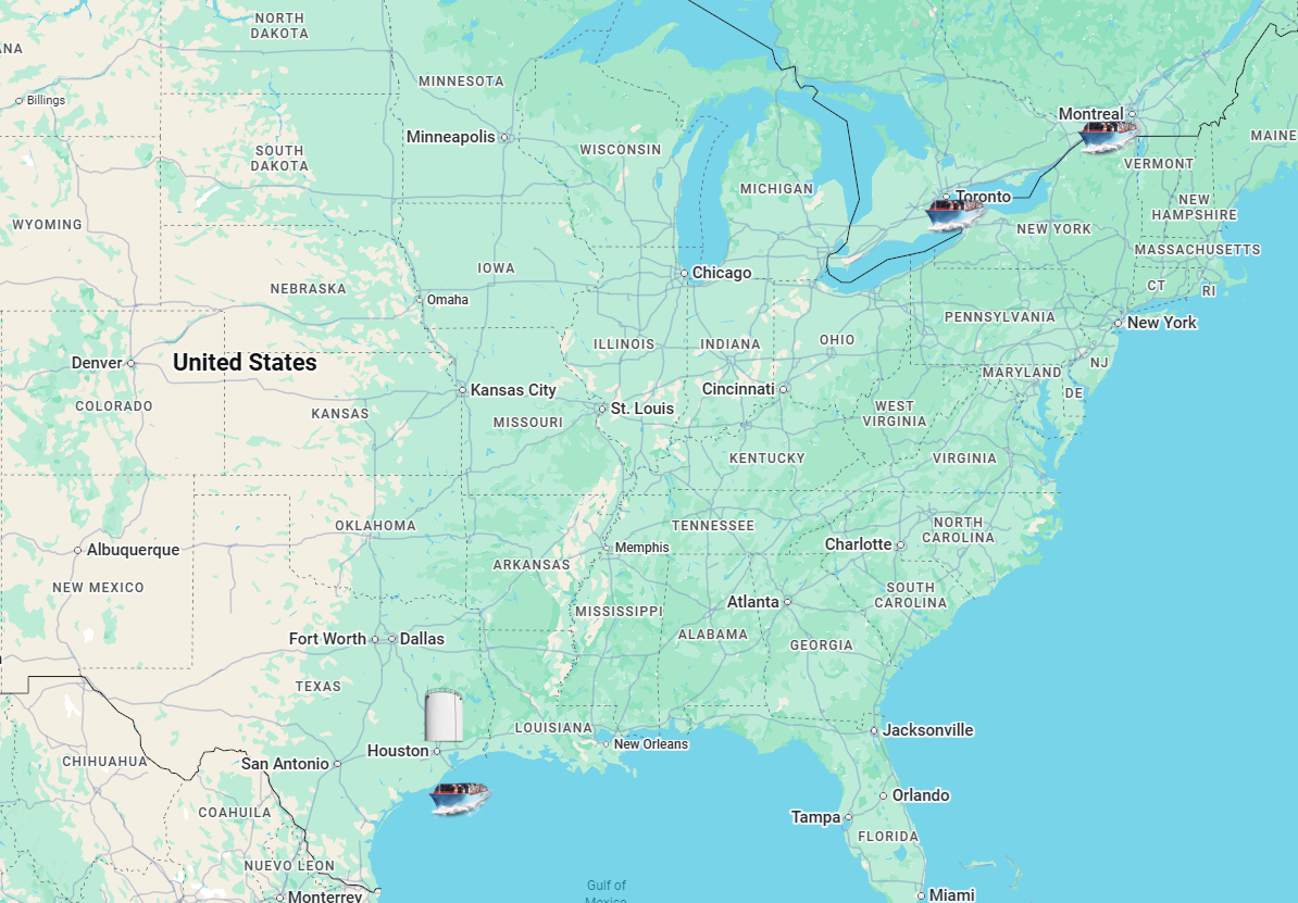 US & CANADA Map