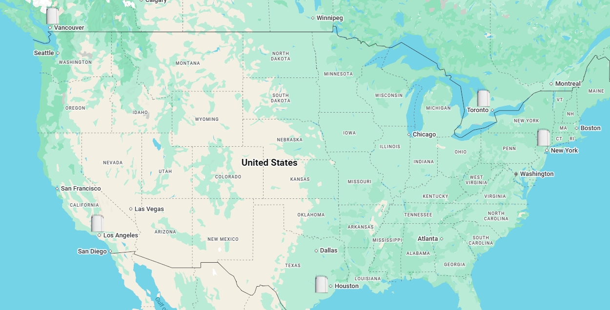 US & CANADA Map